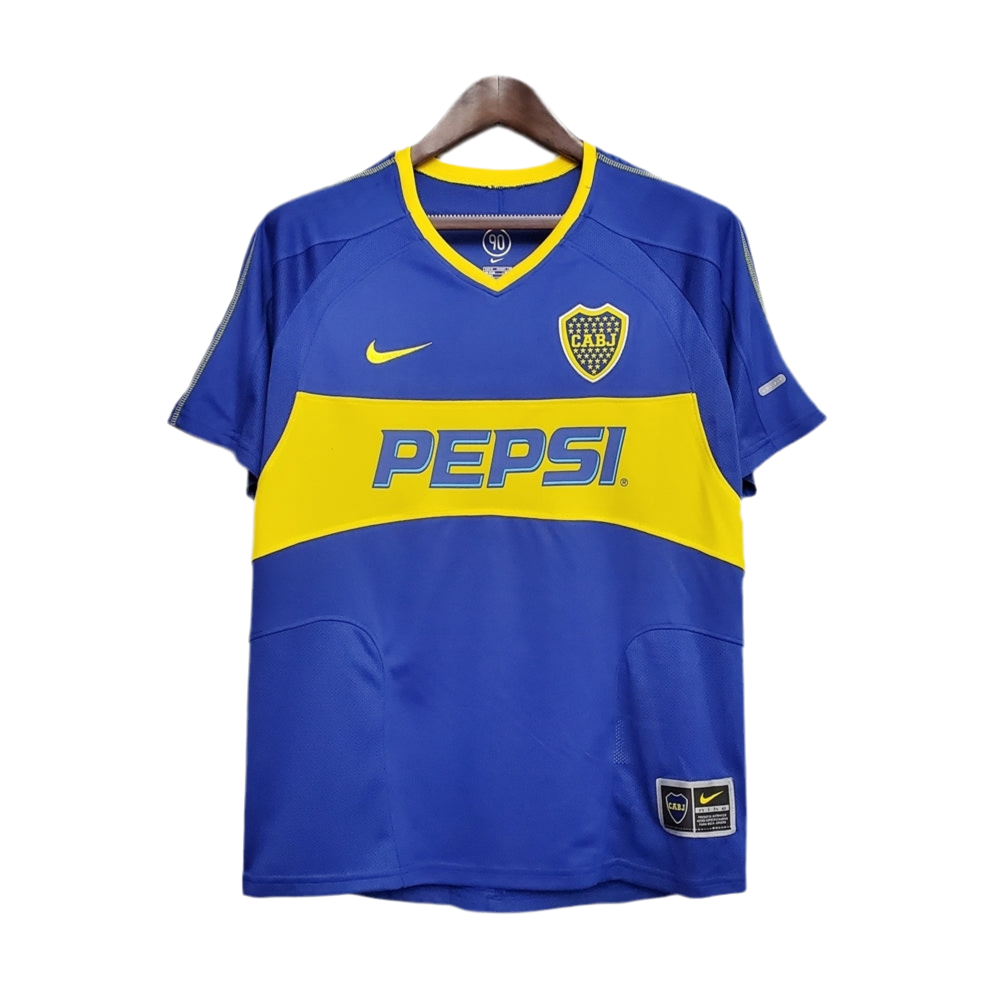 Camisa Boca Juniors Retrô 03/04 Azul e Amarela