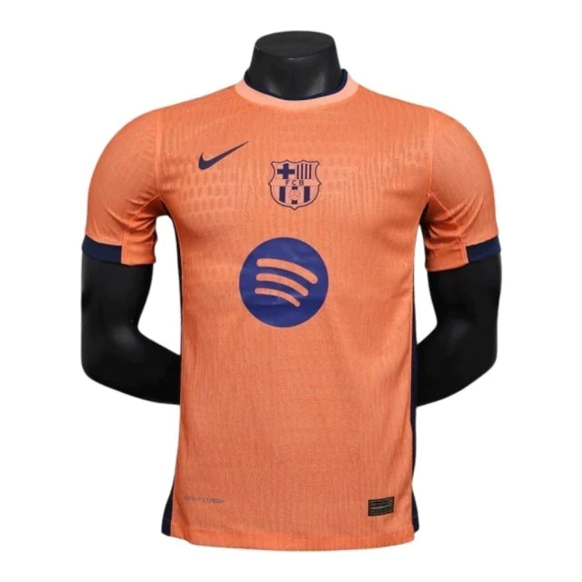 Camisa Barcelona III 25/26 - Jogador Nike Masculina - Laranja com detalhes em azul